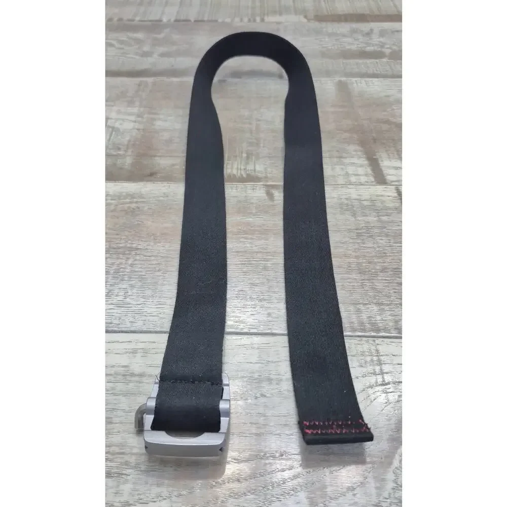 Timbuk2 Belt Canvas Black One Size Adjustable Unisex Metallic Nickel Buckle Logo